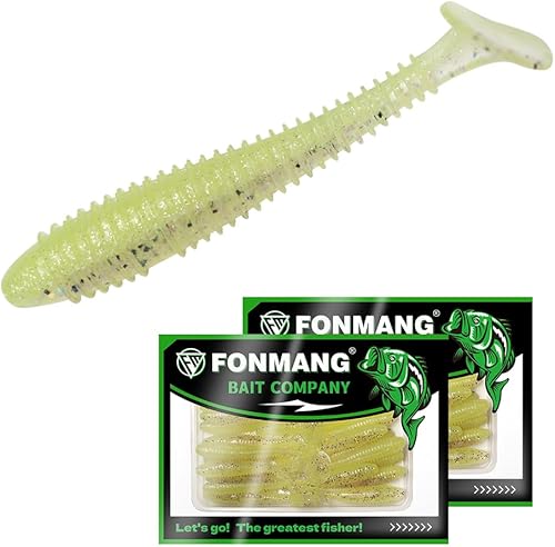 FONMANG - Señuelo de pesca suave para pesca de lubina, cebo de pesca premium para agua salada y agua dulce, pesca de trucha, cebos de plástico