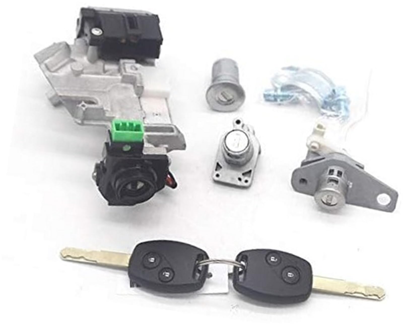 Szwaldaper One Color Auto Door Lock Latch Complete Lock Set Ignition Switch Door Barrel, For Trans 2 Keys With 46 Chip, For, For Civic 06-08