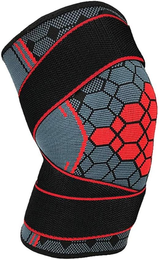1 Pair Sports Kneepad Men Pressurization Knee Pads Support Fitness Gear Elastic Basketball Volleyball Brace Protector(White-Dinosaur Doodle4,L)