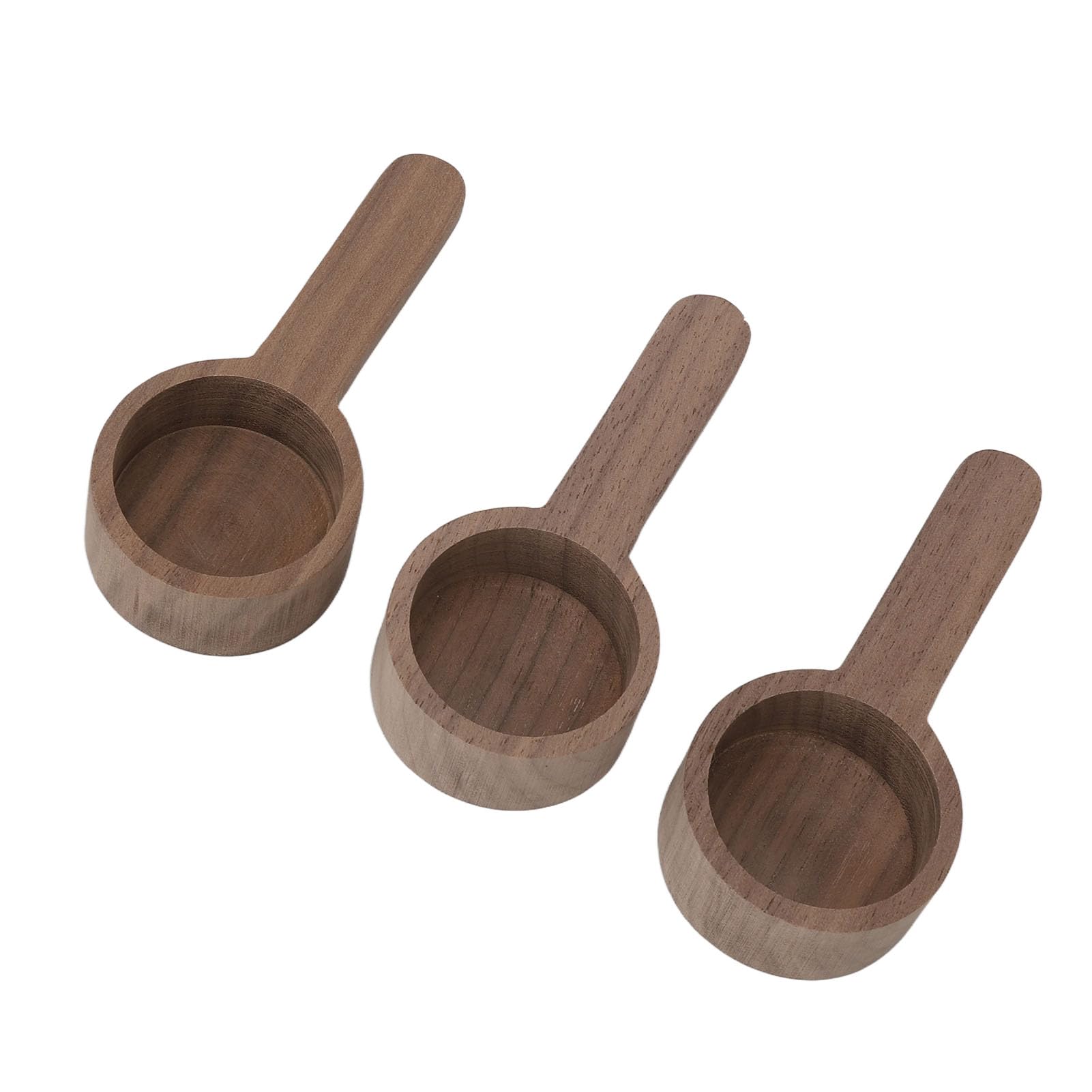 Sorandy Wooden Mask Measuring Spoons, 3pcs Walnut Wood Set for Dry Ingredients, Brown
