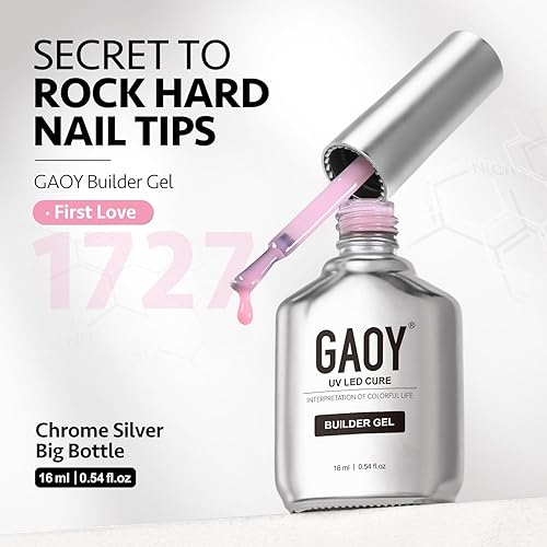 Miniatura 53 de GAOY Gel constructor para uñas, fortalecedor de uñas de 0.6 fl oz en una botella, gel duro para extensión de uñas, secado por luz UV de larga