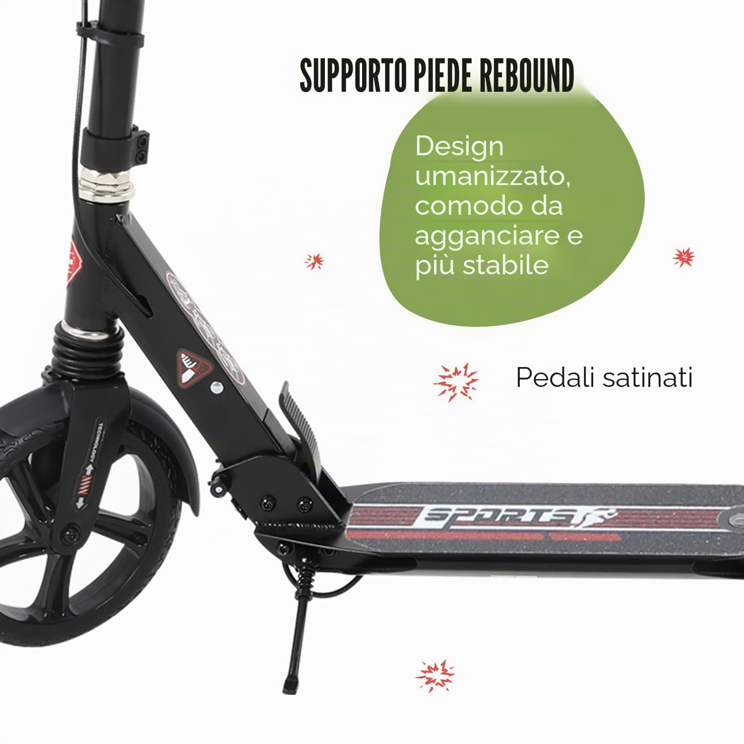 ISE Monopattino per Adulti e Bambini, Monopattino a Spinta Pieghevole Regolabile Scooter per Ragazzo Ragazza
