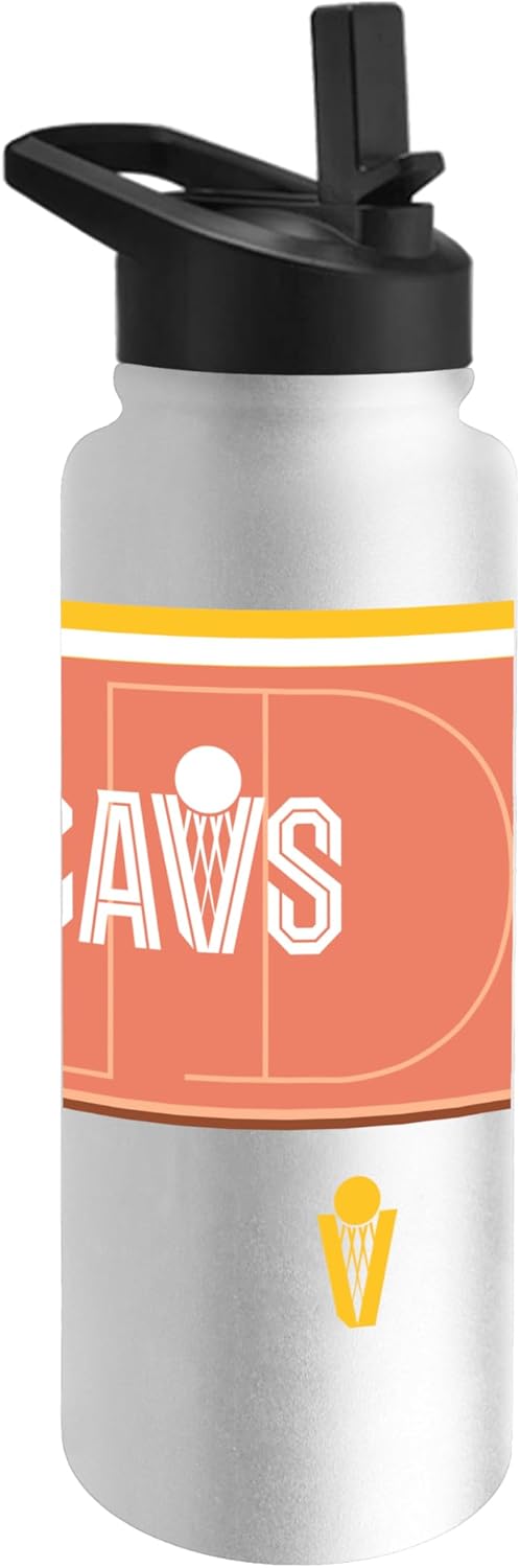 FANMATS NBA City Edition 34 oz Quencher Bottle – All-Over City Edition Design, Double-Wall Insulated to Keep Drinks Cold for Hours, Leak-Proof Lid, Built-In Straw