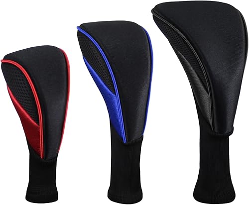 Miniatura 2 de Scott Edward Fundas para cabezas de palos de golf para híbridos de Fairway Woods, 3 piezas de cuello largo de malla para palos de golf con etiquetas