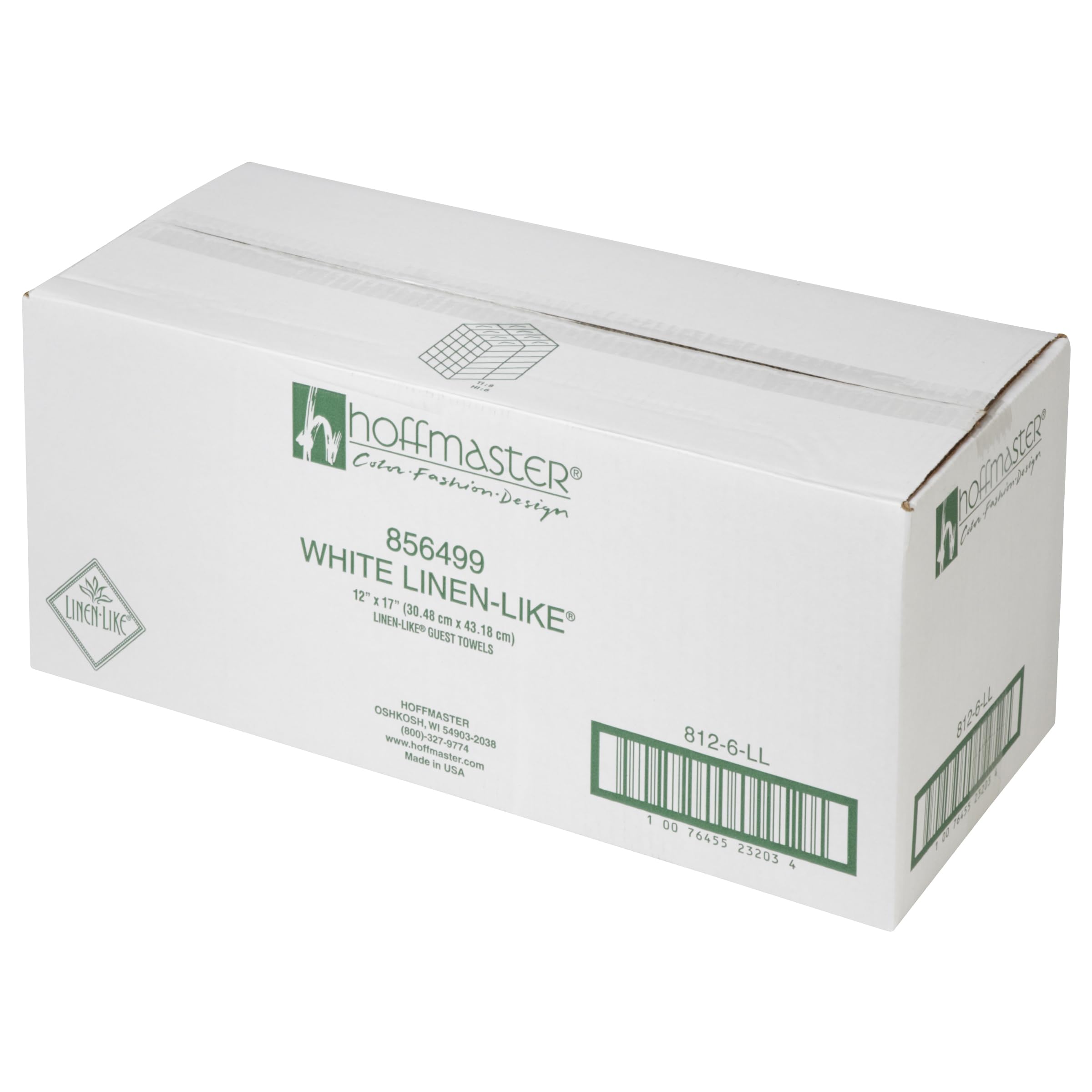 Hoffmaster 856499 linen-like toalla de invitados, pliegue 1/6, 12 "X 17 cm de largo, color blanco (5 paquetes de 100)