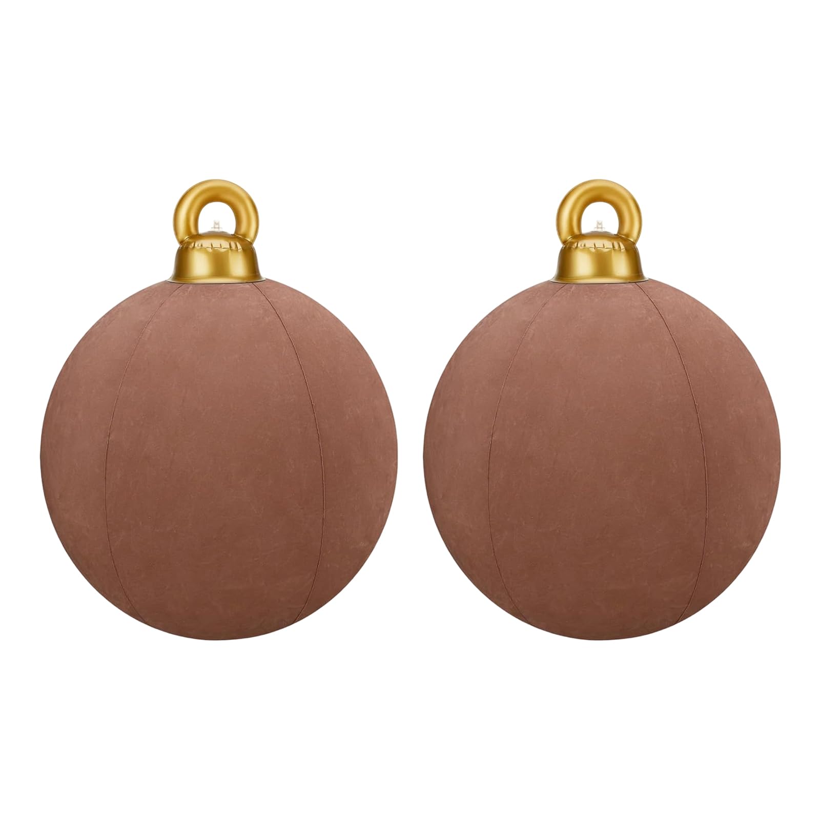 Tsophreniq 2PCS Large Flocking Inflatable Christmas Ornament Sturdy Outdoors Decors for Patios Festival Atmospheres Setups Flocking Christmas Balls Double Ornaments