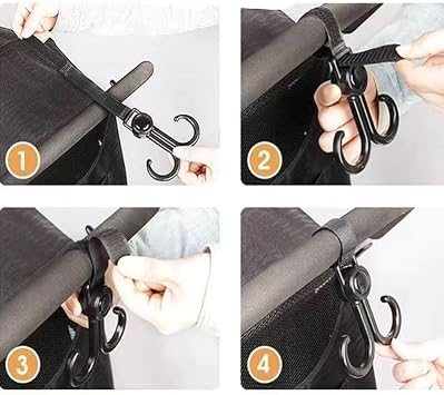 Versatile Double Hook for Electric Bikes and Bicycles, Strong Load-Bearing Hook with 360 Rotation, Lightweight and Durable Hanging Hook for Bags, Groceries, Baby Strollers, and More