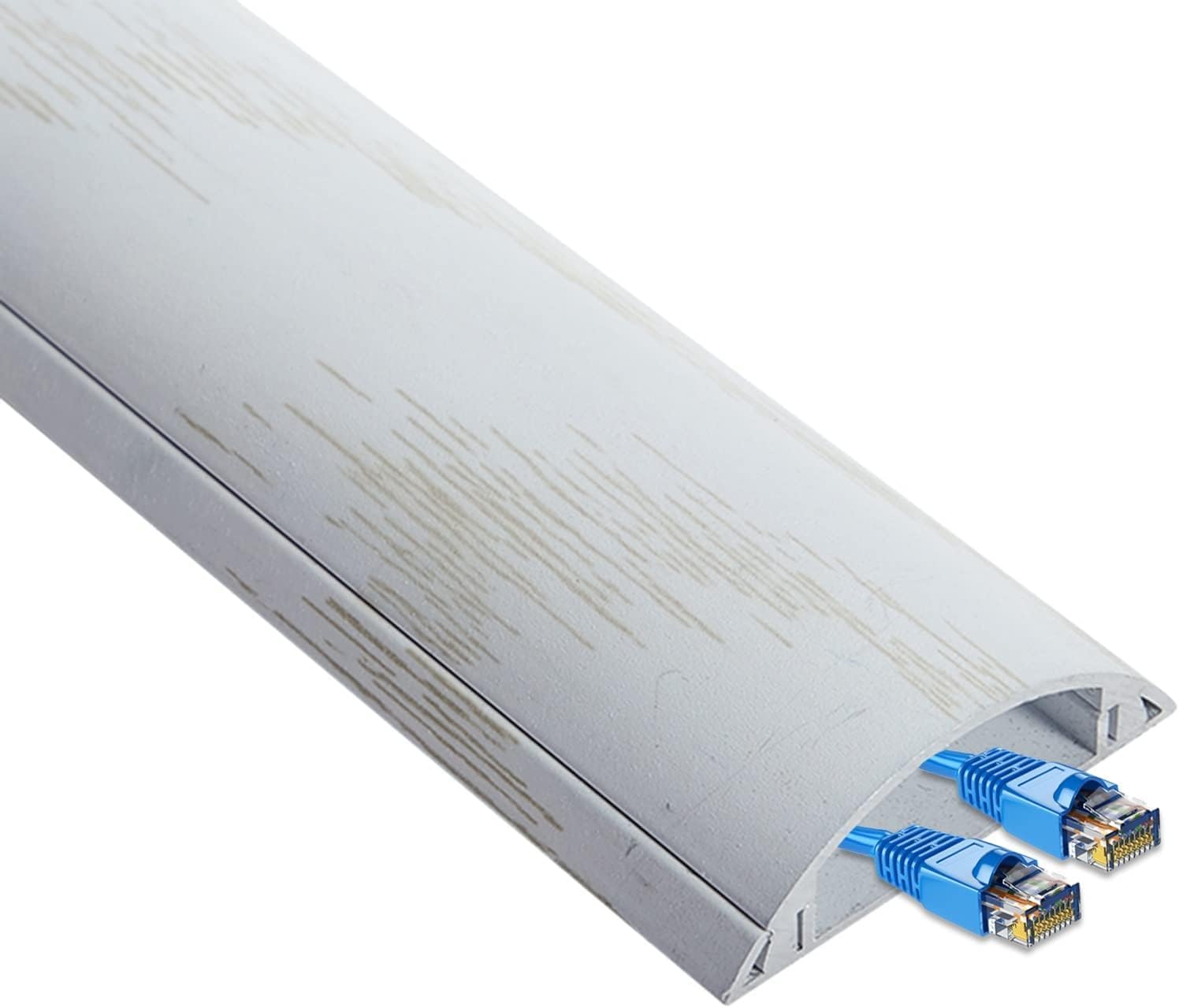 Strisce for nascondere cavi da pavimento, protezioni for cavi/passacavi in ​​argento bianco nero oro argento Spegnicavi adesivi for gestione cavi in ​​metallo for computer Copricavo(White,47.1mm)