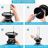 Vista 5 de Dispensador de agua potable, bomba eléctrica automática para botellas de agua potable de 1 a 5 galones, recargable por USB con control de 2