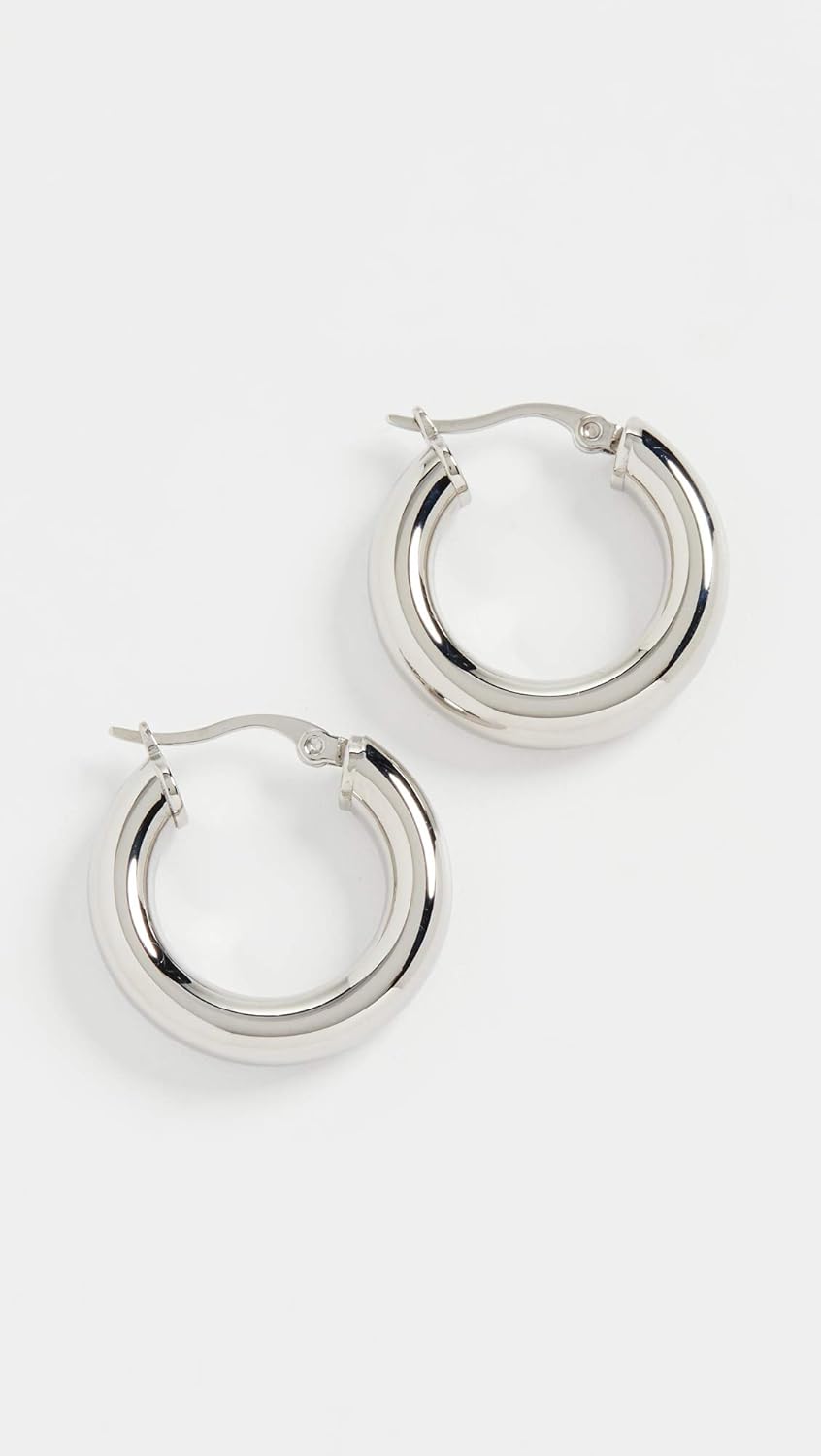 SHASHI Women's Dominique Hoop Earrings, White Gold, One Size - Image 2