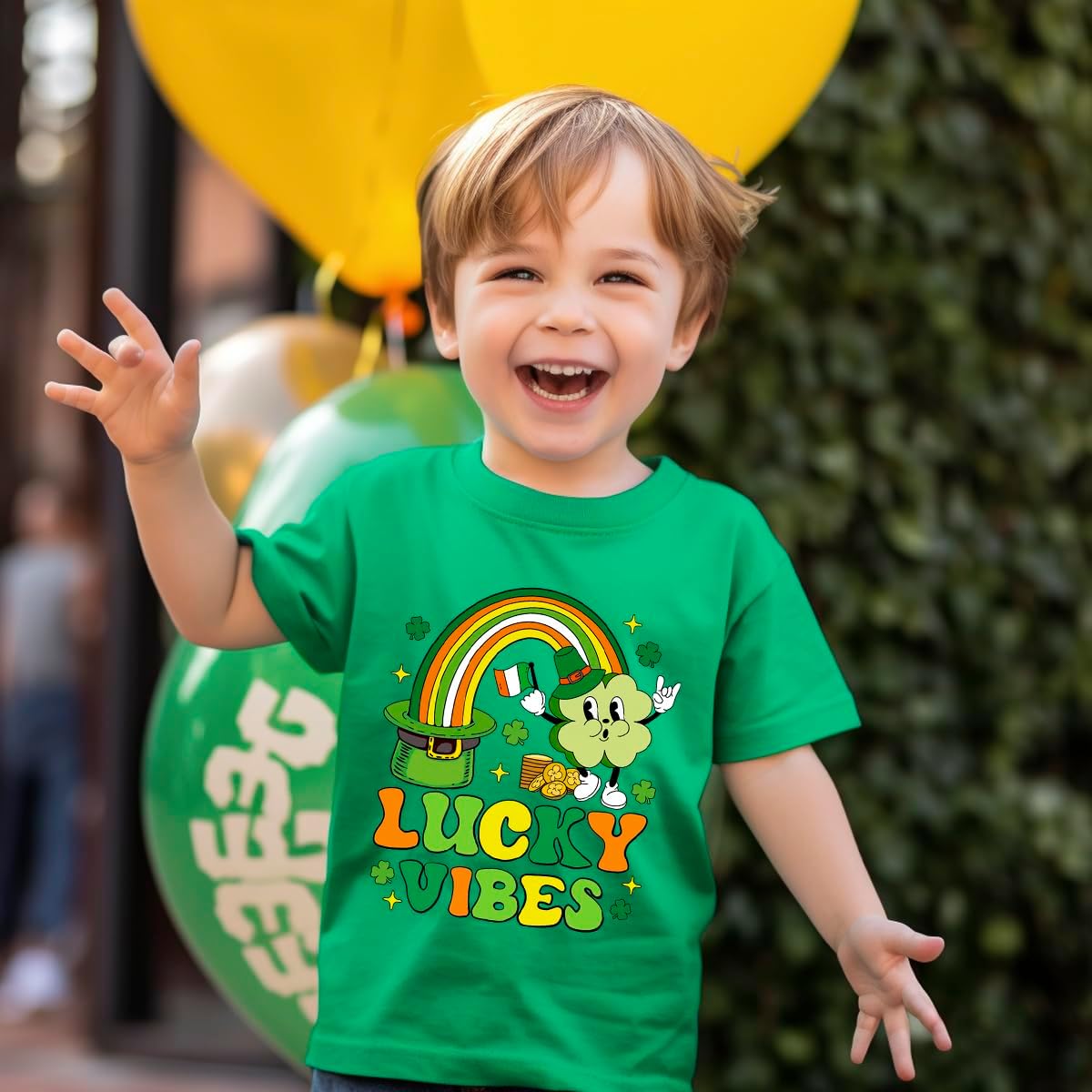 Kids St Patricks Day Shirt Irish Shamrocks Graphic T-Shirt Shamrock Paddy's Day Tees Tops 2-7 Years - Image 2