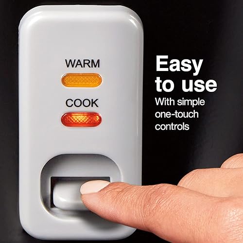 Miniatura 17 de Proctor Silex Olla arrocera y vaporizador de alimentos, 6 tazas cocidas (3 tazas sin cocinar), incluye cesta de vapor y enjuague, negro (37510)