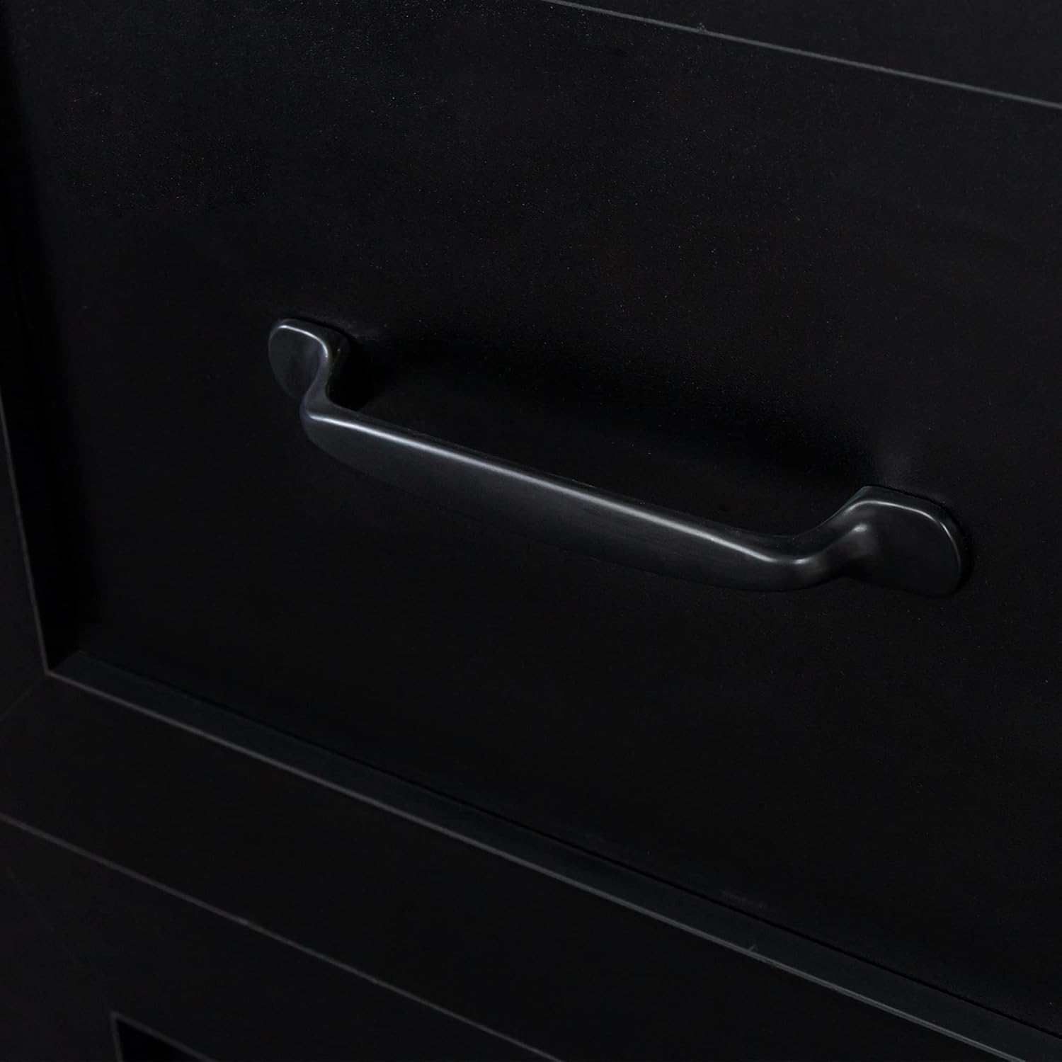 Home Office Computer Desk with Hutch, Antiqued Black Finish