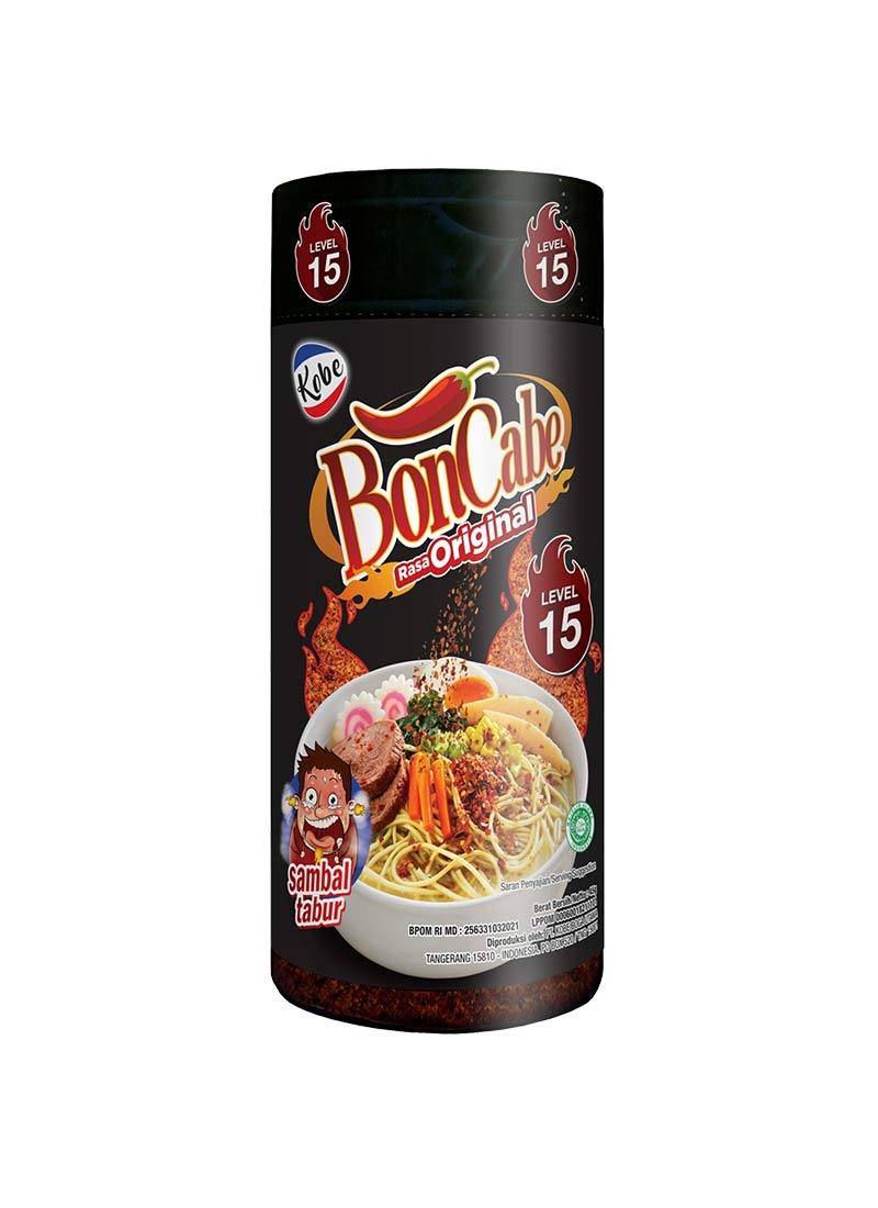 Kobe Bon CABE Sambal Tabur (Chili Original Flavor Level 15) - 1.76oz (Pack of 3)