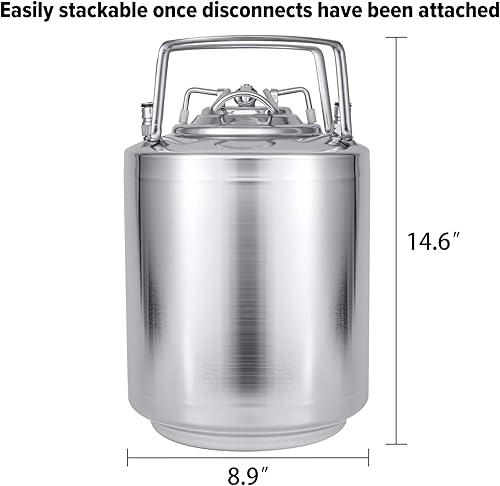 Miniatura 2 de TMCRAFT Mini barril de bloqueo de bola de 2.6 galones, poste de bloqueo de bola doble de acero inoxidable con juego de desconexión rápida para