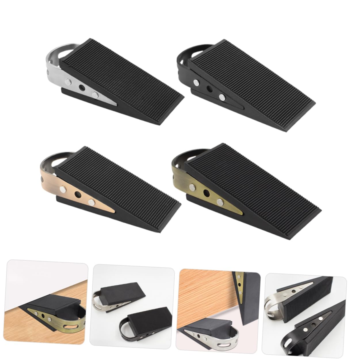 DOITOOL 4 Piezas Tope de Puerta Pesado Puerta del Hotel Detener se Detiene excluidor topes de Puerta de Seguridad Soporte de Puerta para Mantener la Puerta Abierta tapón Acero Inoxidable