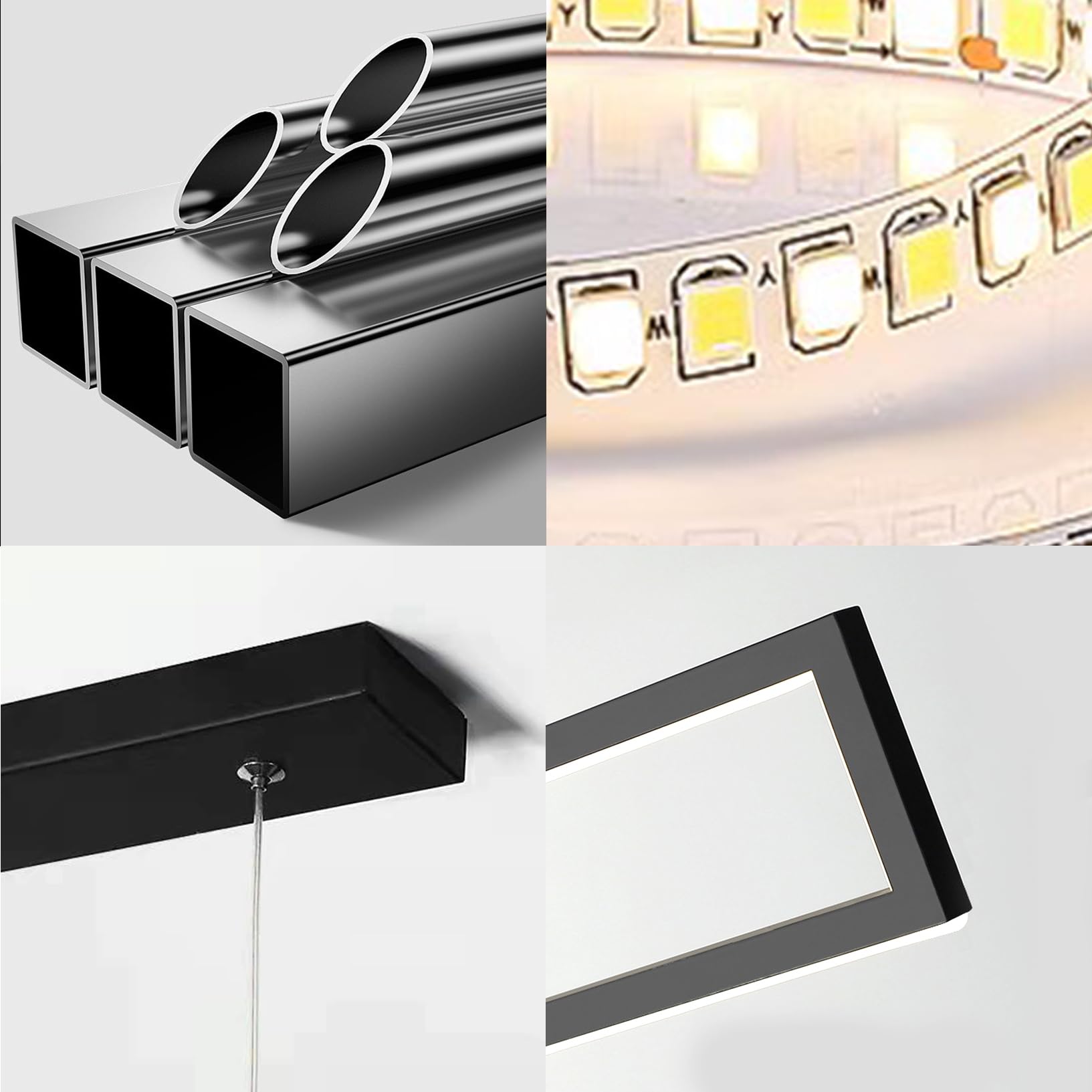 LED Pendelleuchte Esstisch 100cm, Modern Led Hängelampe Esstisch Dimmbar Hoehenverstellbar 42W Aluminium Esstischlampe Hängend Mit Fernbedienung 3000K-6500K 10%-100% Helligkeit
