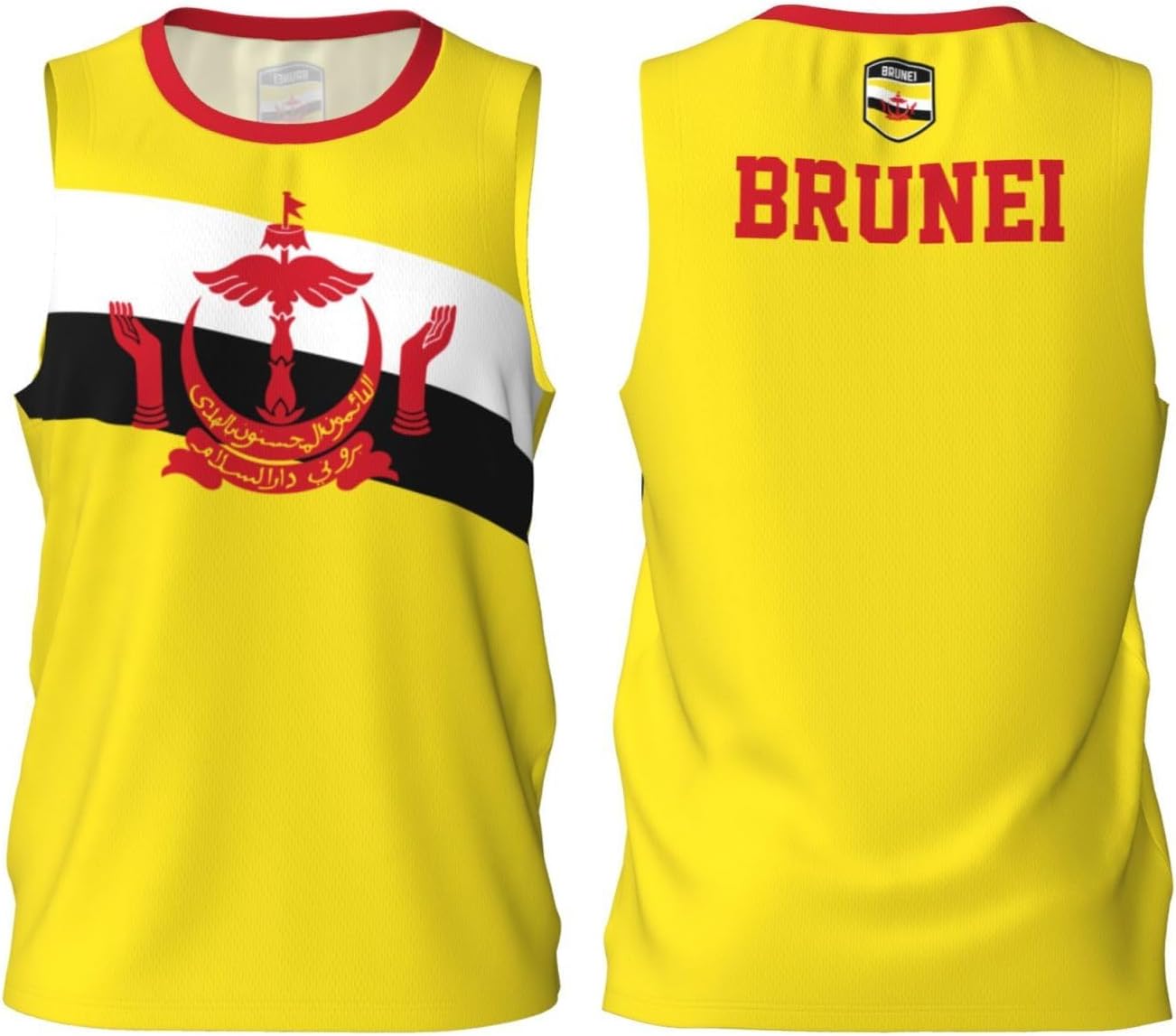 Brunei Flag Basketball Jersey Sports 3D Vest Shirt for Men Running Fitness Training Team Jerseys