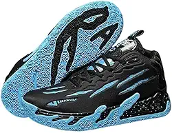 Tênis de basquete unissex, calçados esportivos respiráveis ​​com design multicolorido, tração dinâmica, conforto o dia todo para quadras internas/externas