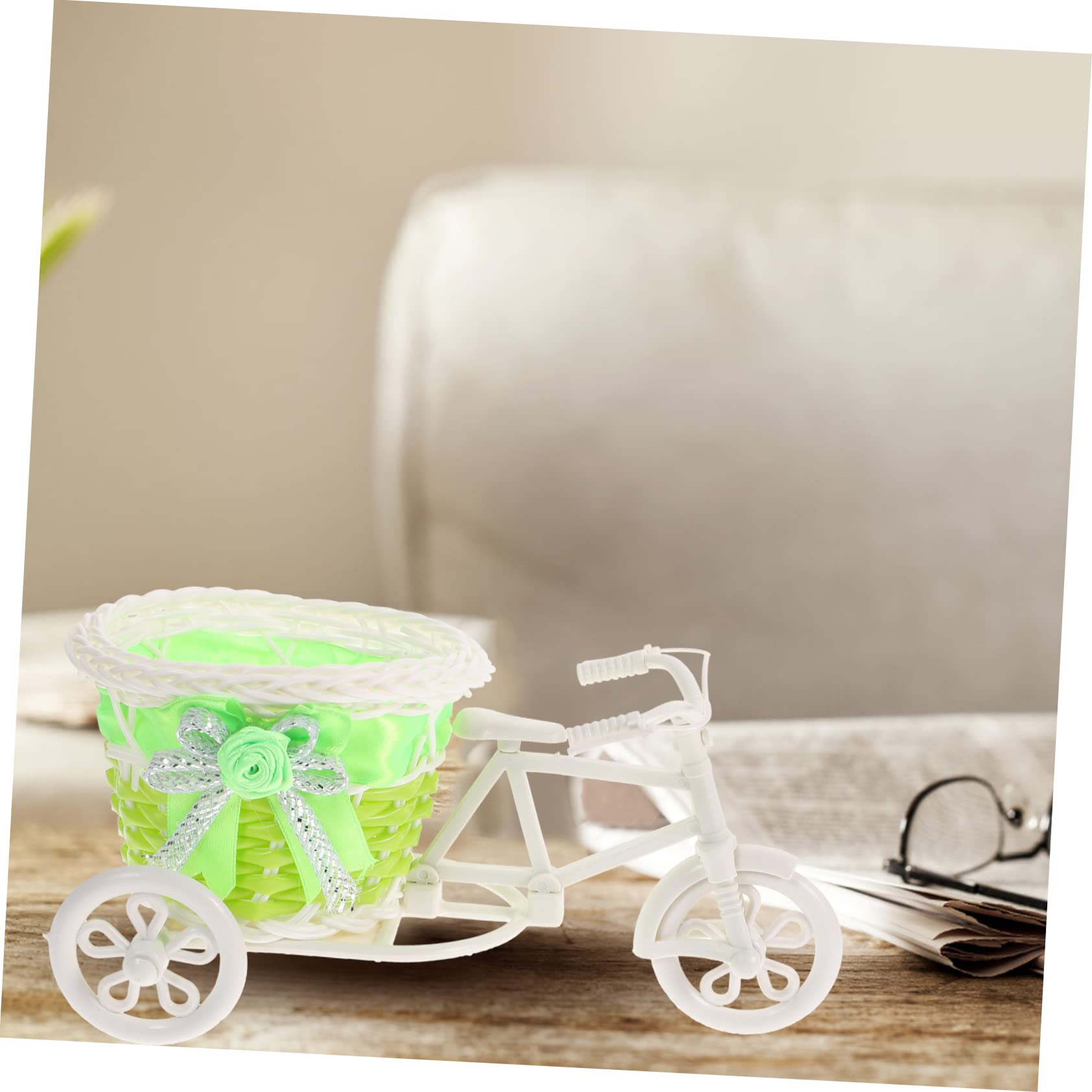 Amazon.co.jp: FONDOTIN 3個三輪車型フラワーバスケット ラタン風 小型 