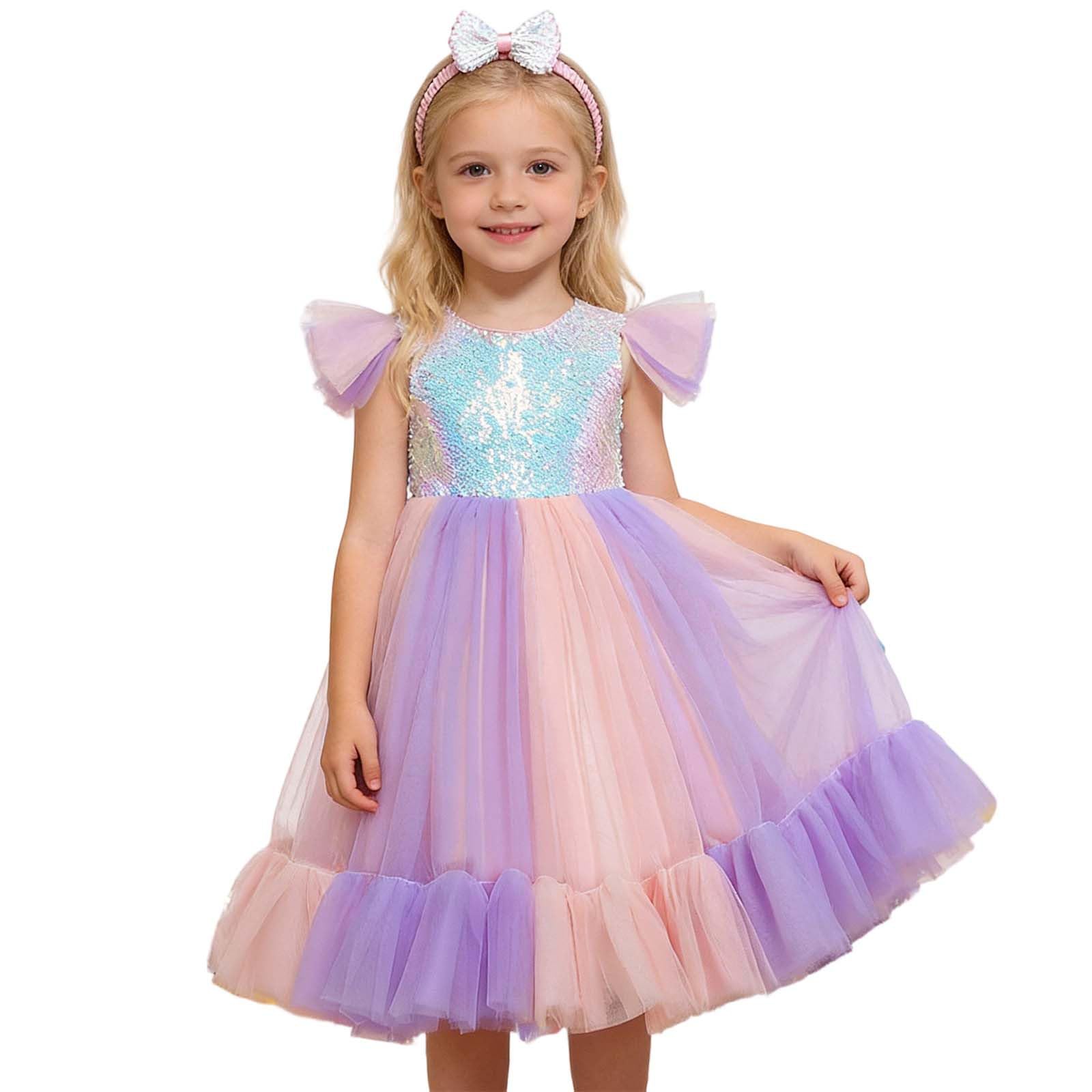 Generico Gonna Tulle Bambina Tutu Ballerina Bambina Gonna Regalo per lei Abito da Festa con Fascia Glitterata E Cerchietto, Maniche A Sbuffo E Tutu per Occasioni Eleganti
