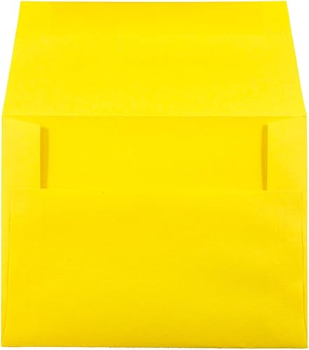 Miniatura 2 de JAM PAPER Sobres de invitación de colores A7 - 5 14 x 7 14 - Amarillo reciclado - 100 unidades