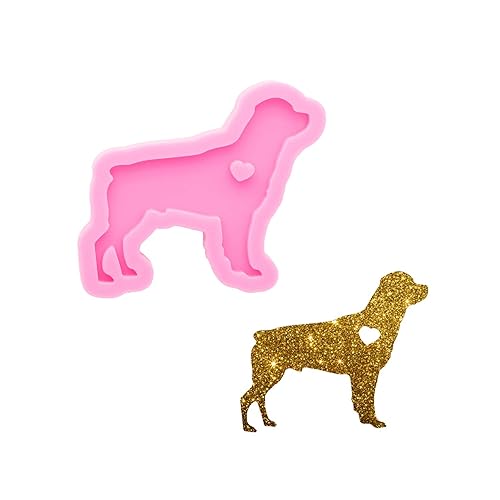 Super Shiny Dog Shape Resin Silicone Mold Resin Casting Pet Epoxy Resin Craft Silicone Molds DIY Jewelry Making Silicone Mould Polymer Clay Key Ring Pendant Mould