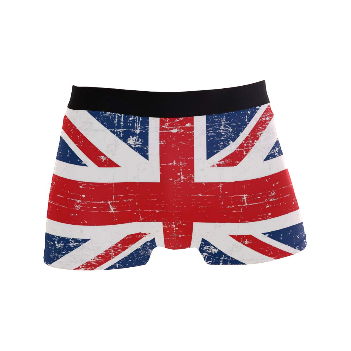 Use7 British Flag Union Jack Men's Underwear Regular Leg Boxer Brief Large