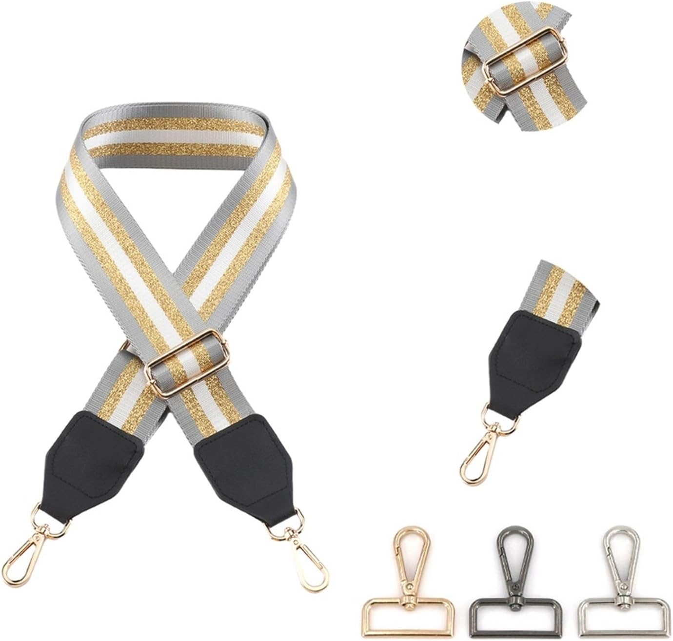 Bags Strap Handbag Shoulder Strap Bag Strap Wide 5CM Adjustable Single Bag Strap Thickened Removable Bag Belt Wide Shoulder Strap (Color : KE43-P1, Size : Bright Silver Buckle) (Ke43 a14)