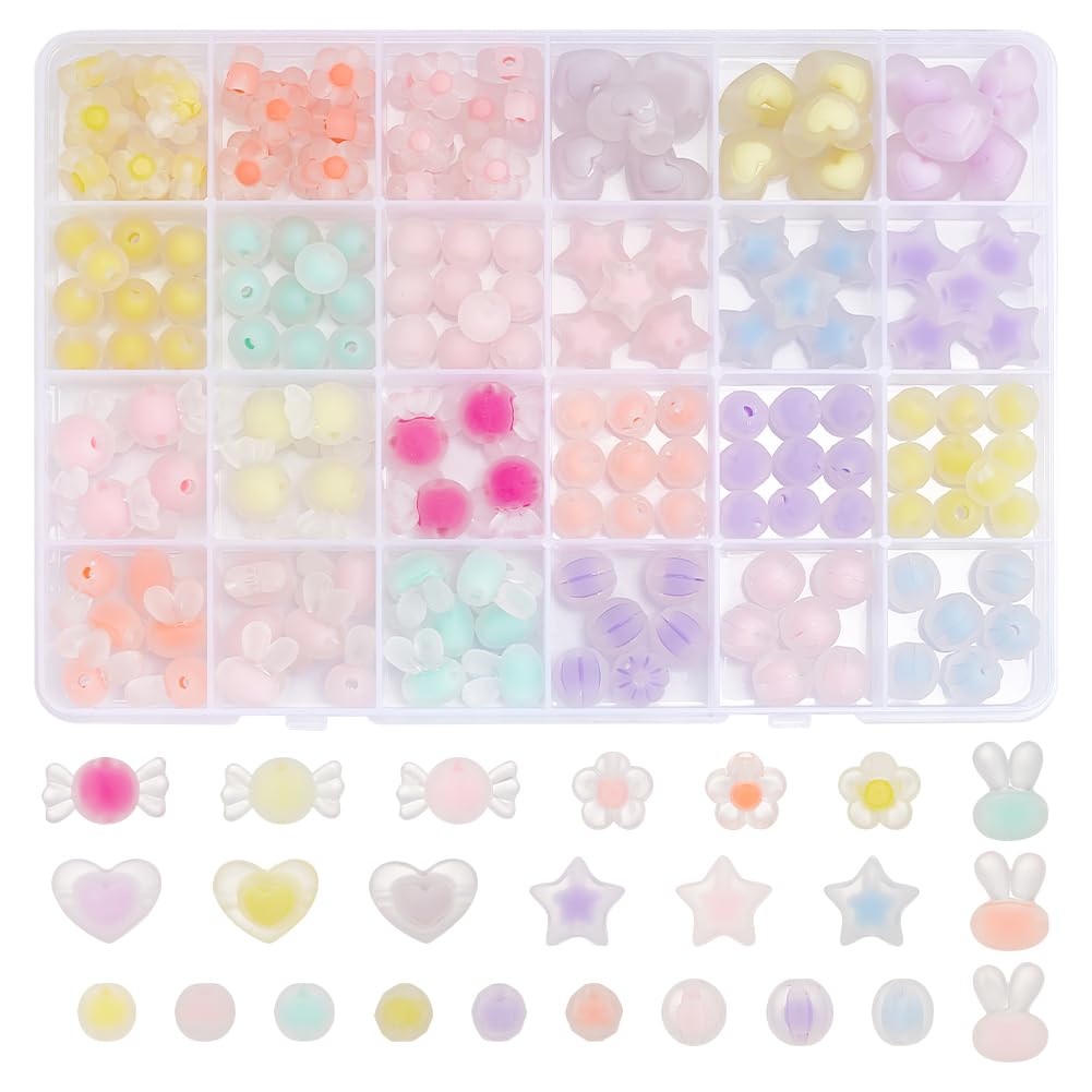 Amazon | 24種類 ビーズ カラフル 168個 つや消し パステルカラー 手芸