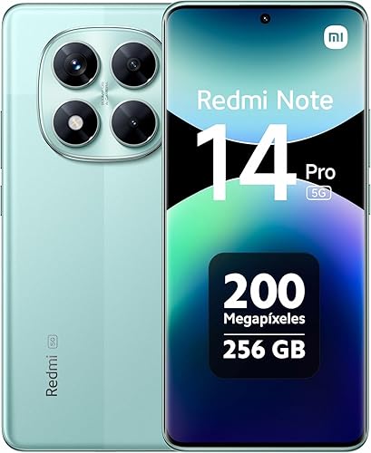 Xiaomi Redmi Note 14 Pro 5G + 4G LTE (for Tmobile Mint Tello & Global) (256GB + 8GB) NFC 6.67" 120Hz 200MP Pro AI Camera Model 24090RA29G Unlocked Dual Sim (Coral Green)
