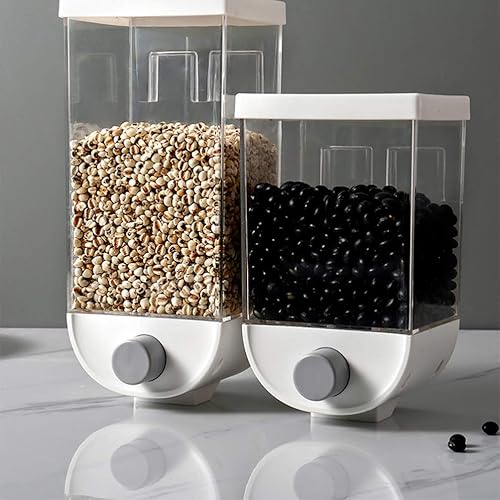 Miniatura 6 de Dispensador hermético de cereales de 33.8 fl oz, contenedor de almacenamiento de granos montado en la pared con diseño colgante para alimentos
