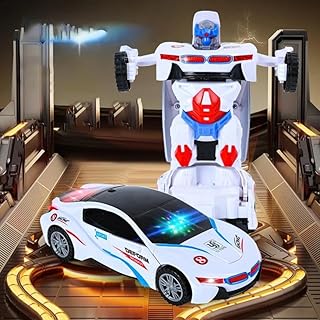 سيارة روبوت لعبة ممتعة مصممة للأطفال، تتحول تلقائياً، ومجهزة بأضواء ساطعة وأصوات مسلية للعب الخيالي ومغامرات التعلم الممتعة