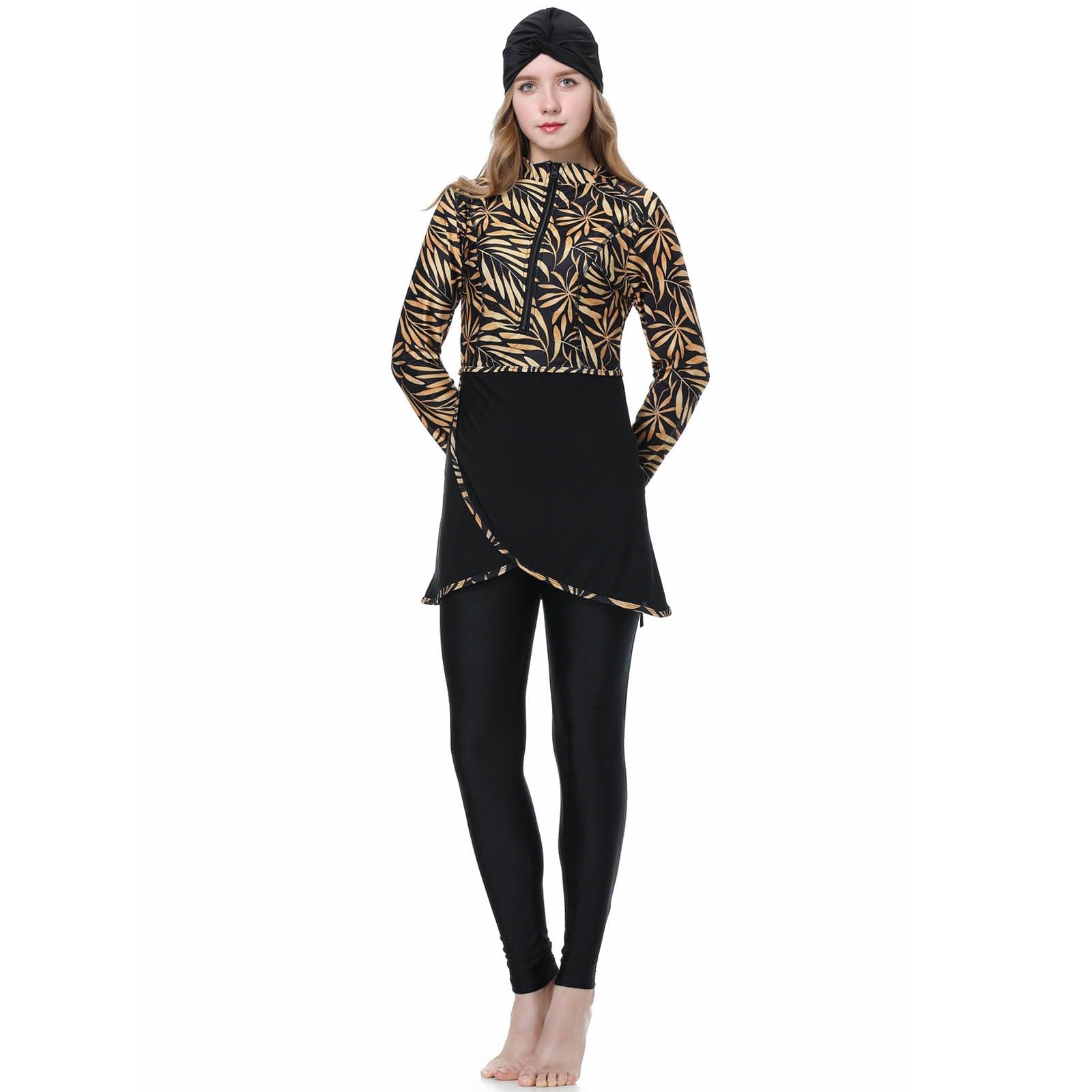 Burkini Damen: Muslimische Badeanzug Uv Rashguard Shape Bauchweg Swimsuits for Women Schwimmanzug Große Größe Slim Fit Badebekleidung Swimwear Push Up Swim Suit Badeanzüge
