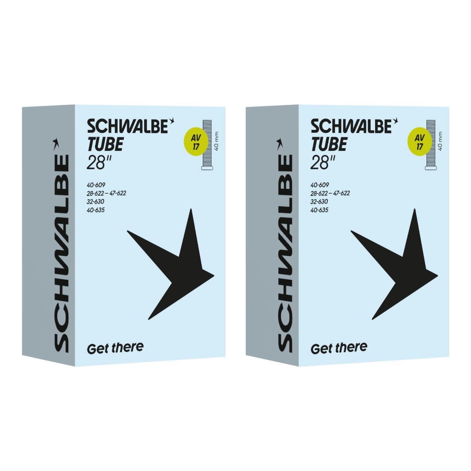 Schwalbe AV17 Inner Tube - 700 x 28-45C - 40mm Schrader Valve x 2