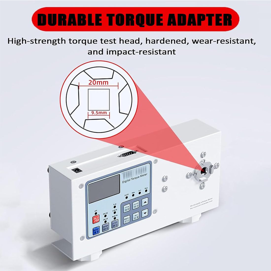 Medidor de par digital, herramienta de torsión portátil para tapas de botellas y destornilladores, 2 modos, diámetro de sujeción ajustable de 10-160 mm, incluye maleta, ideal para piezas pequeñas