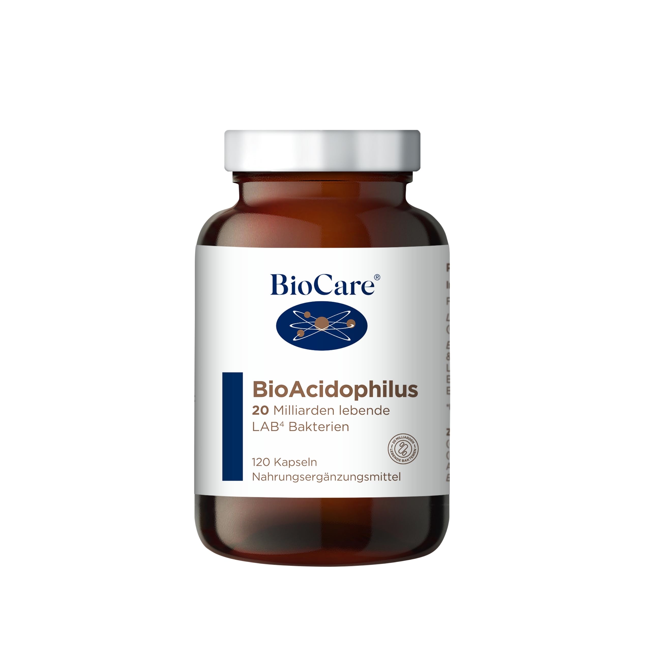 BioCare BioAcidophilus - LAB4 Komplex Aus Lebenden Bakterien - 120 Kapseln