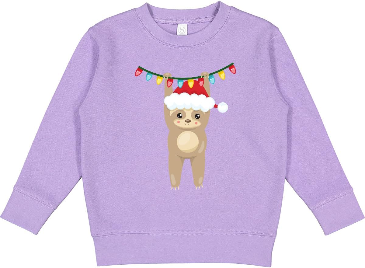 inktastic Christmas Sloth, Cute Sloth, Santa Hat, Christmas Toddler Sweatshirt