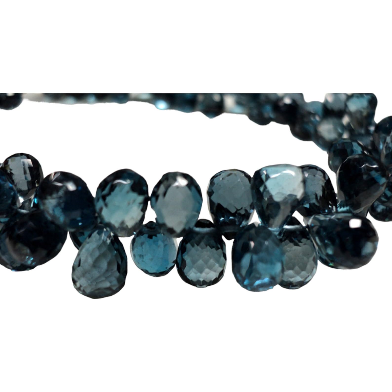 Topaze bleue de Londres 6x8 mm en perles larmes pour sublimer vos tenues de soirée