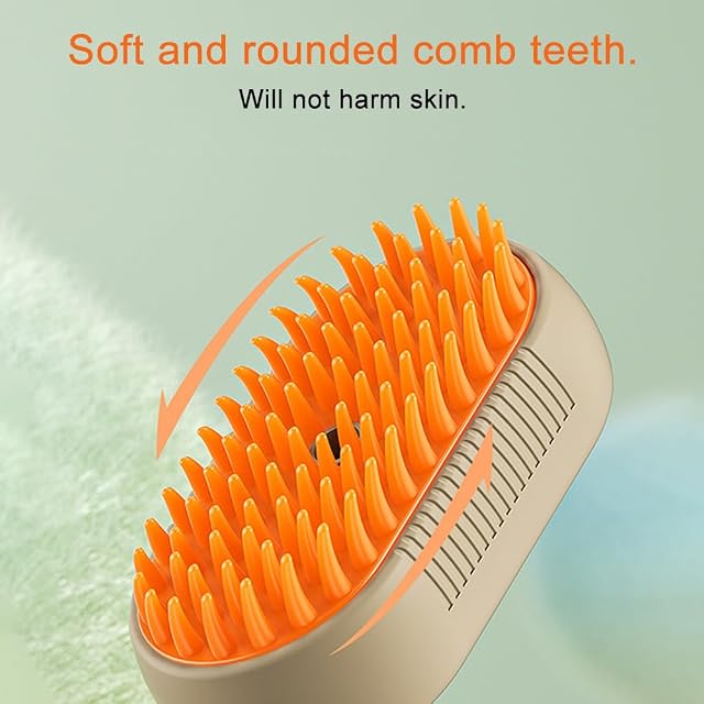 Foto 5 de 7 de Steamy Brush Pro, 3 en 1 Steamy Pet Brush, 360° Swivel Handle, Pet Spray Masaje Comb for Cats and Dogs