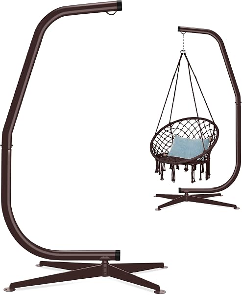 Best Choice Products Metal Hanging Hammock C-Stand for Chair/Weather-Resistant Finish, Offset Base - Stand Only