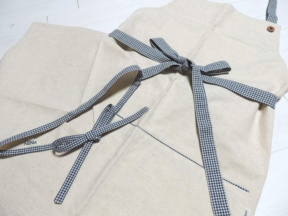 [cottonNINA] ショートエプロン＆三角巾 M/ロング/紐タイプセット 大人用 ASASET-MLH