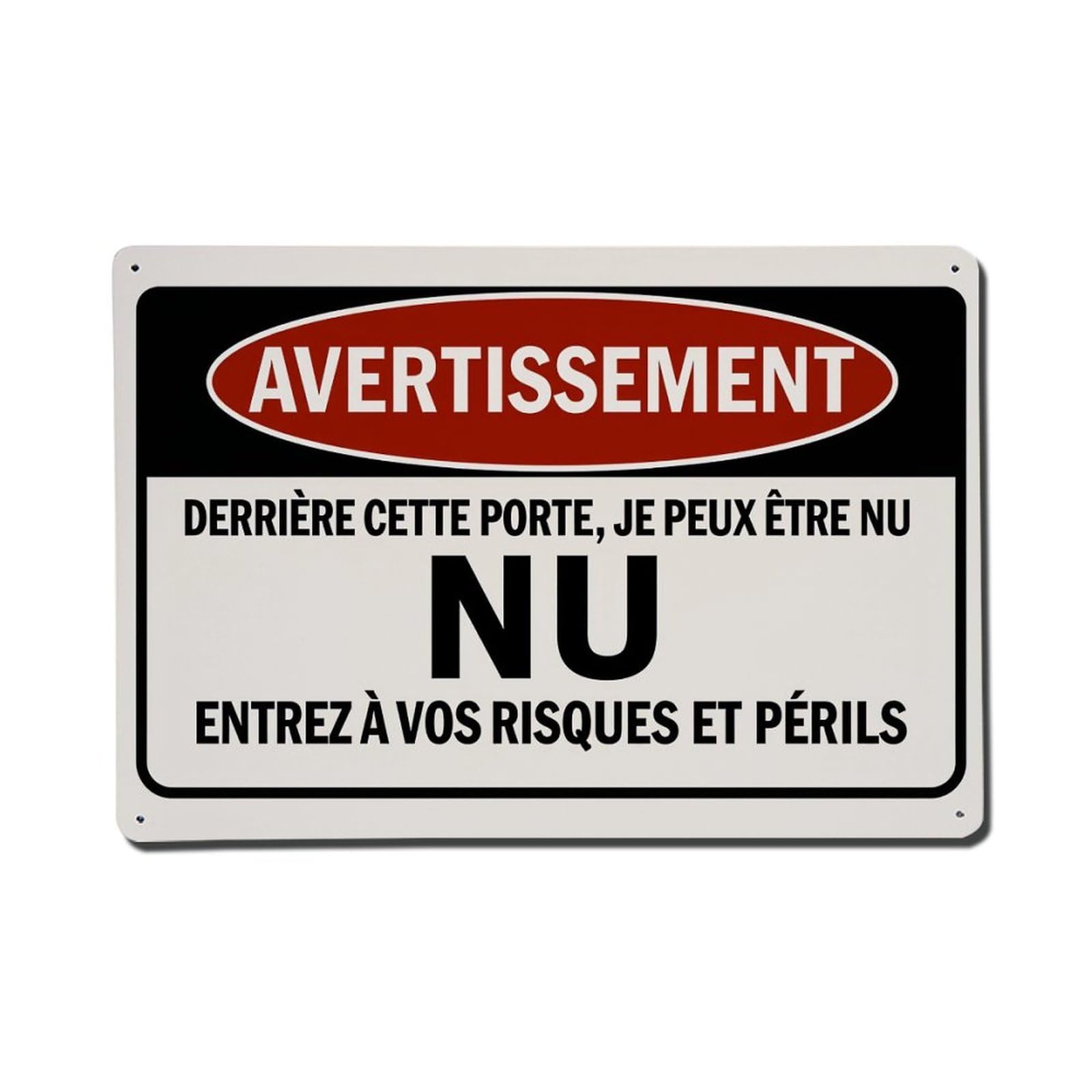 Warning Behind This Door I May Be Naked Enter At Your Own Risk Tin Sign Vintage Metal Poster, Home Bar Garage Man Cave Cafe Indoor & Outdoor Wall Decoration 8x12Inches