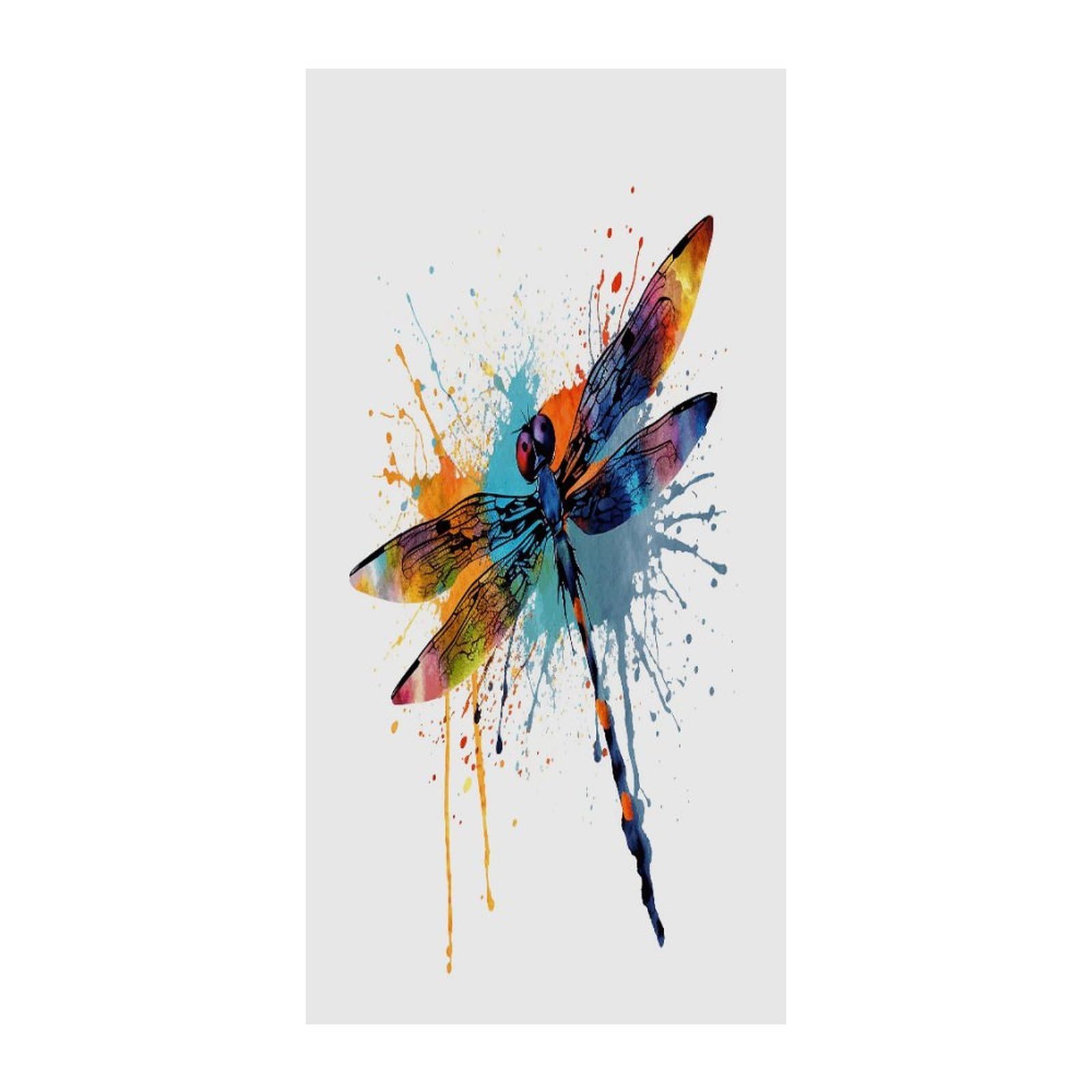 Fekiloot Style Paint Splash Dragonfly Door Curtain Room Divider Curtains