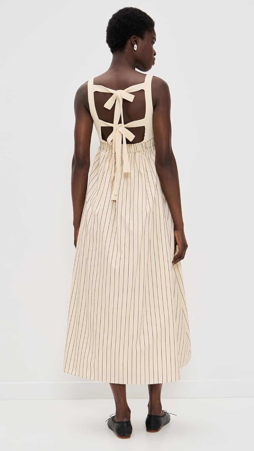 English Factory Women's Tie Back Knit Combo Striped Dress - Image 3