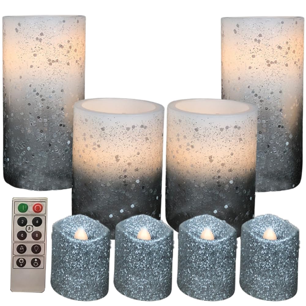 Amazon.co.jp: Brite Star 8 ct ピラーキャンドル グリッターシルバー