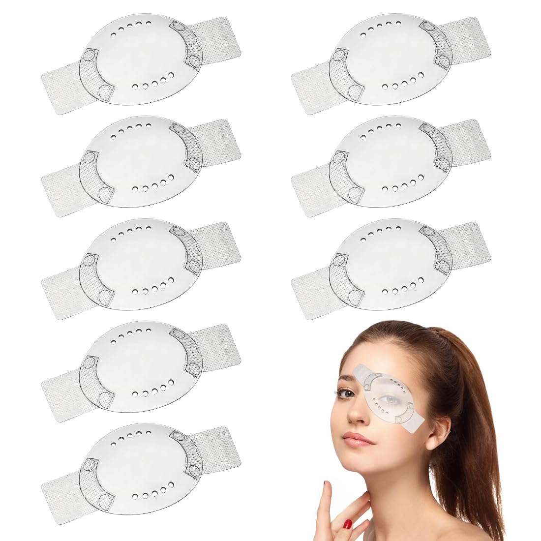 8 pezzi trasparenti per gli occhi Protezione per Gli Occhi Dopo in Plastica con Cavo Regolabile Maschera trasparente per gli occhi per Protezione Occhi