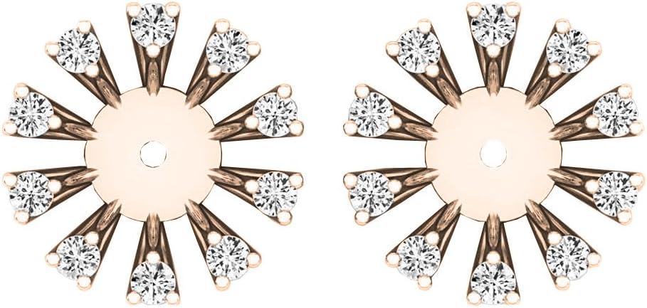 Dazzlingrock Collection 0.30 Ctw Round White Natural Diamond Removable Earring Jackets for Women in 18K Real Solid Gold