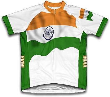 ScudoPro India Flag Short Sleeve Cycling Jersey for Men