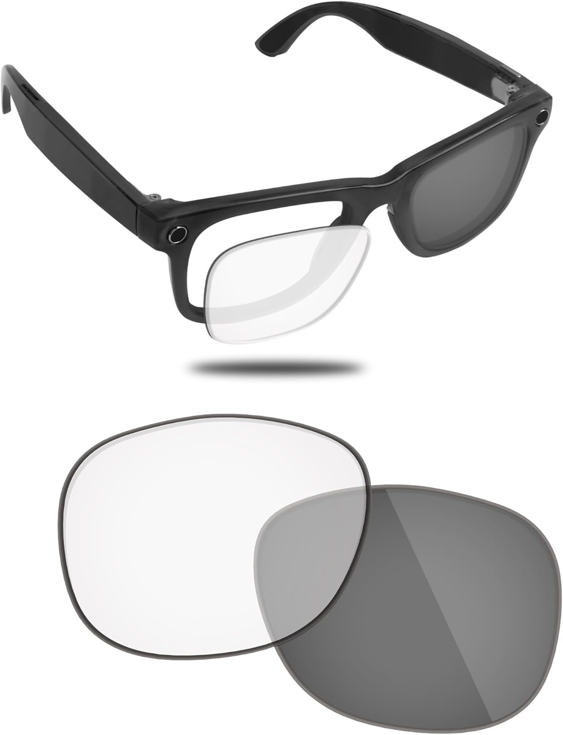 Fiskr Replacement Lenses Compatible with RayBan Meta Wayfarer RW4008 53mm Smart Glasses, Impact Resistant & Perfect Fit
